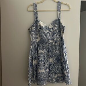 Blue and White Paisley Dress